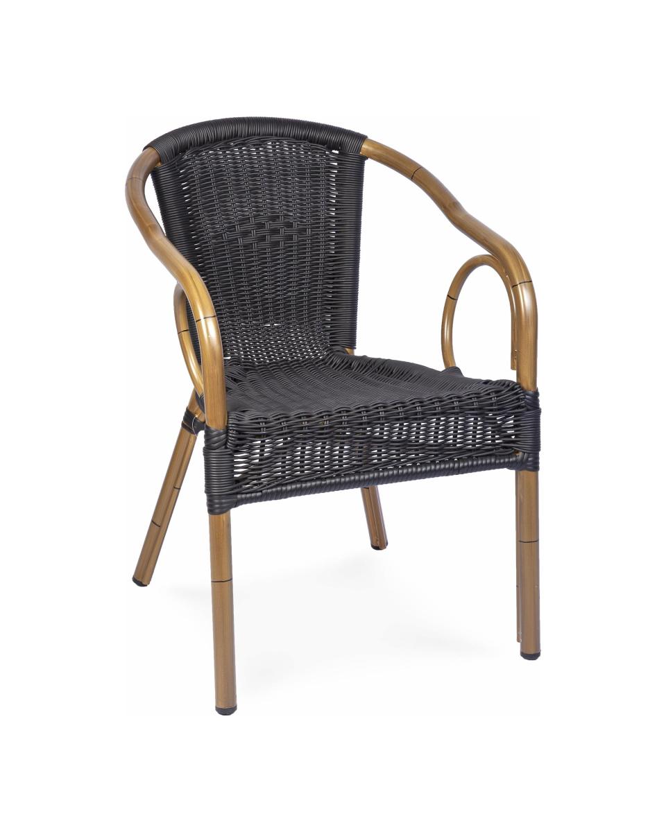 Chaise de terrasse - Corino - Noir - Promoline